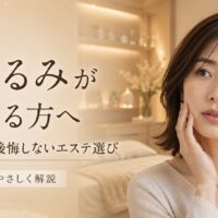 顔たるみが気になる女性へ、天神・福岡で始める前に知りたい原因とエステ対策を上品に表現したアイキャッチ画像